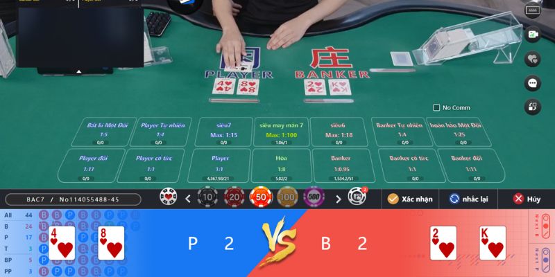 Một vài cửa cược phụ trong game baccarat
